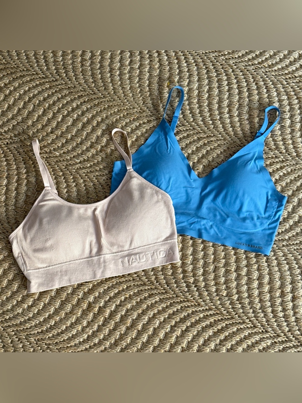 Nautica Blush Bralette + Blue Lucky Brand Bralette Duo Medium Bra Set
